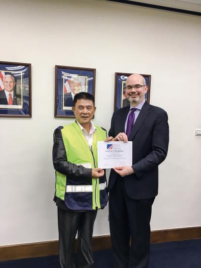 成熟的防災經驗,讓梅洲社區成功申請到美國國務院「學友創新連結基金」。(楊昊提供) 成熟的防災經驗,讓梅洲社區成功申請到美國國務院「學友創新連結基金」。(楊昊提供)